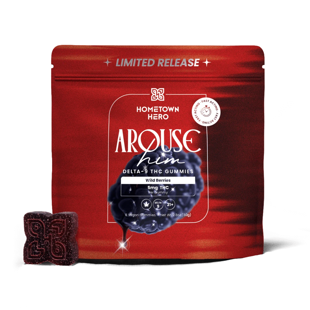 Wild Berry Limited Release Arouse Him 5mg D9 Thc Wild Berry Gummies Hometown Hero - Smoke ATX