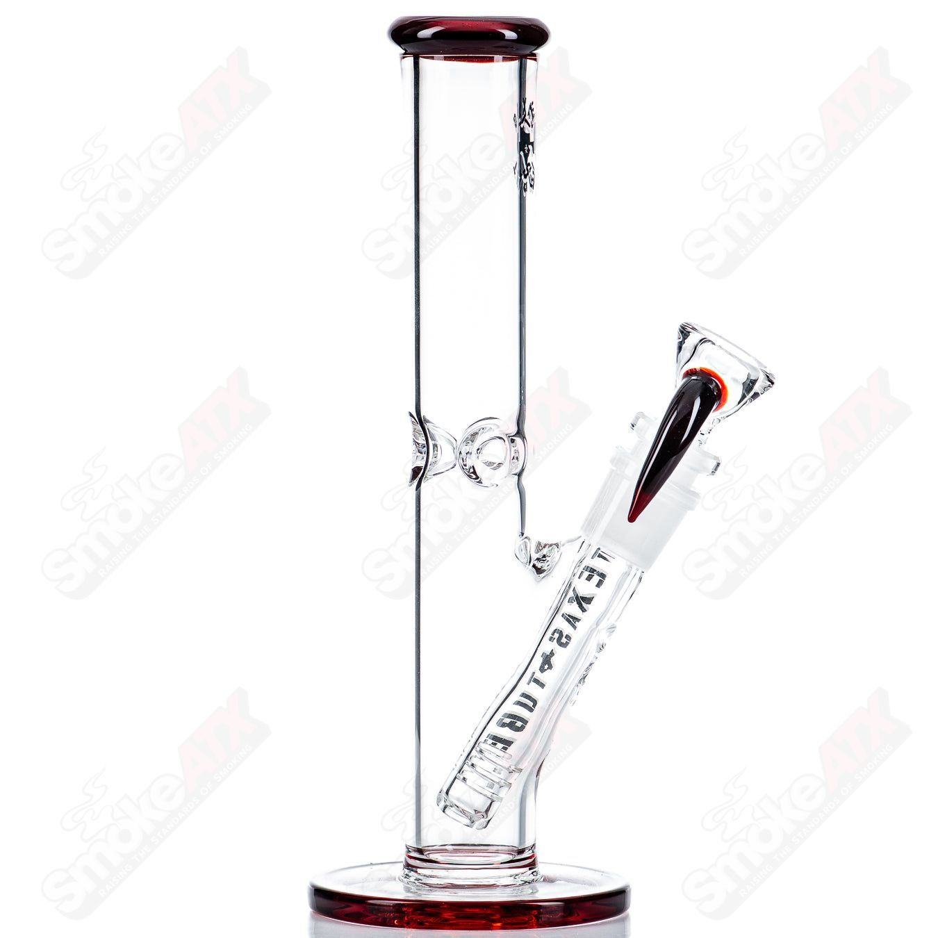 8.5in 14mm (Red Elvis) Straight Tube Texas Tubes - Smoke ATX