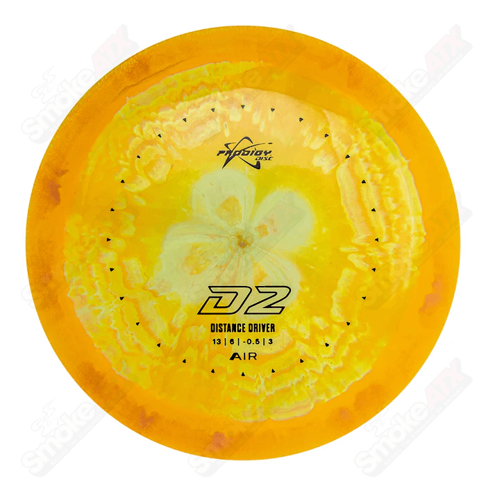 160-164g Orange/Yellow D2 Distance Driver Disc - AIR Spectrum Plastic Prodigy Disc - Smoke ATX