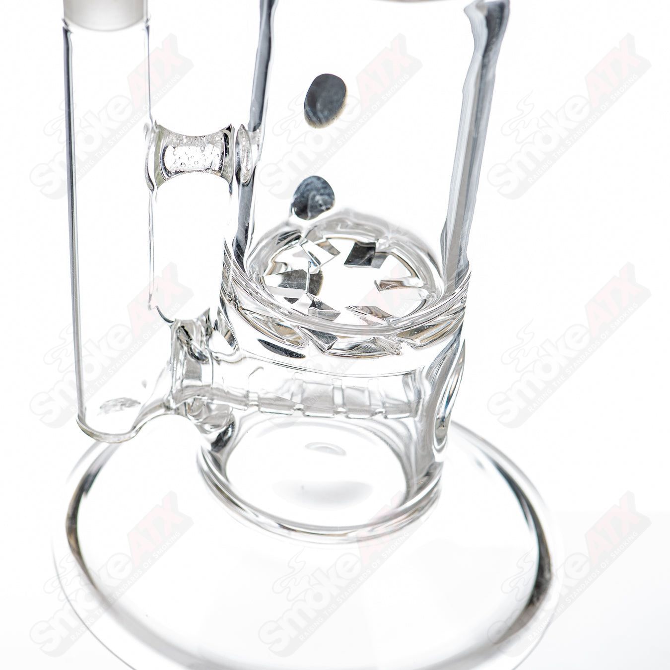 14" 50mm Black Color Dot Stem/Turbine Perc Tube AMGC - Smoke ATX