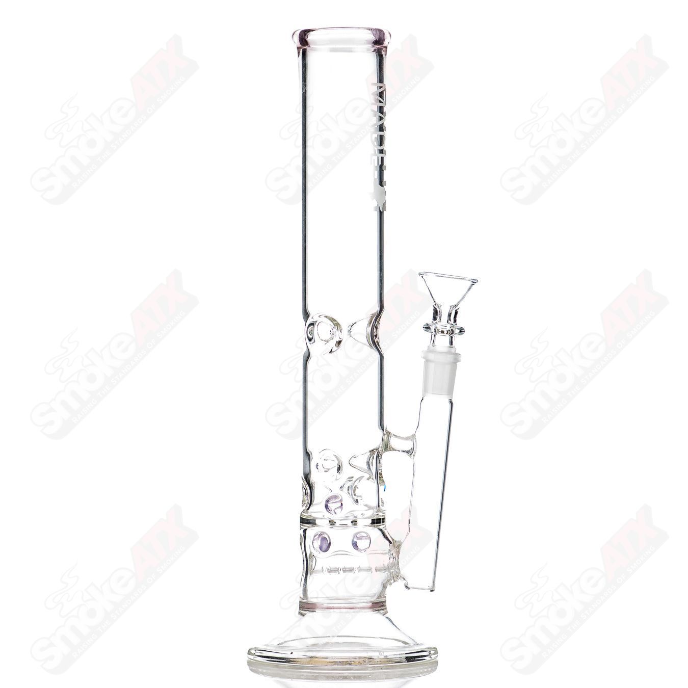 12.5" 44mm Color Accent Stemline/IcePinch Perc Tube (Pink) AMGC - Smoke ATX
