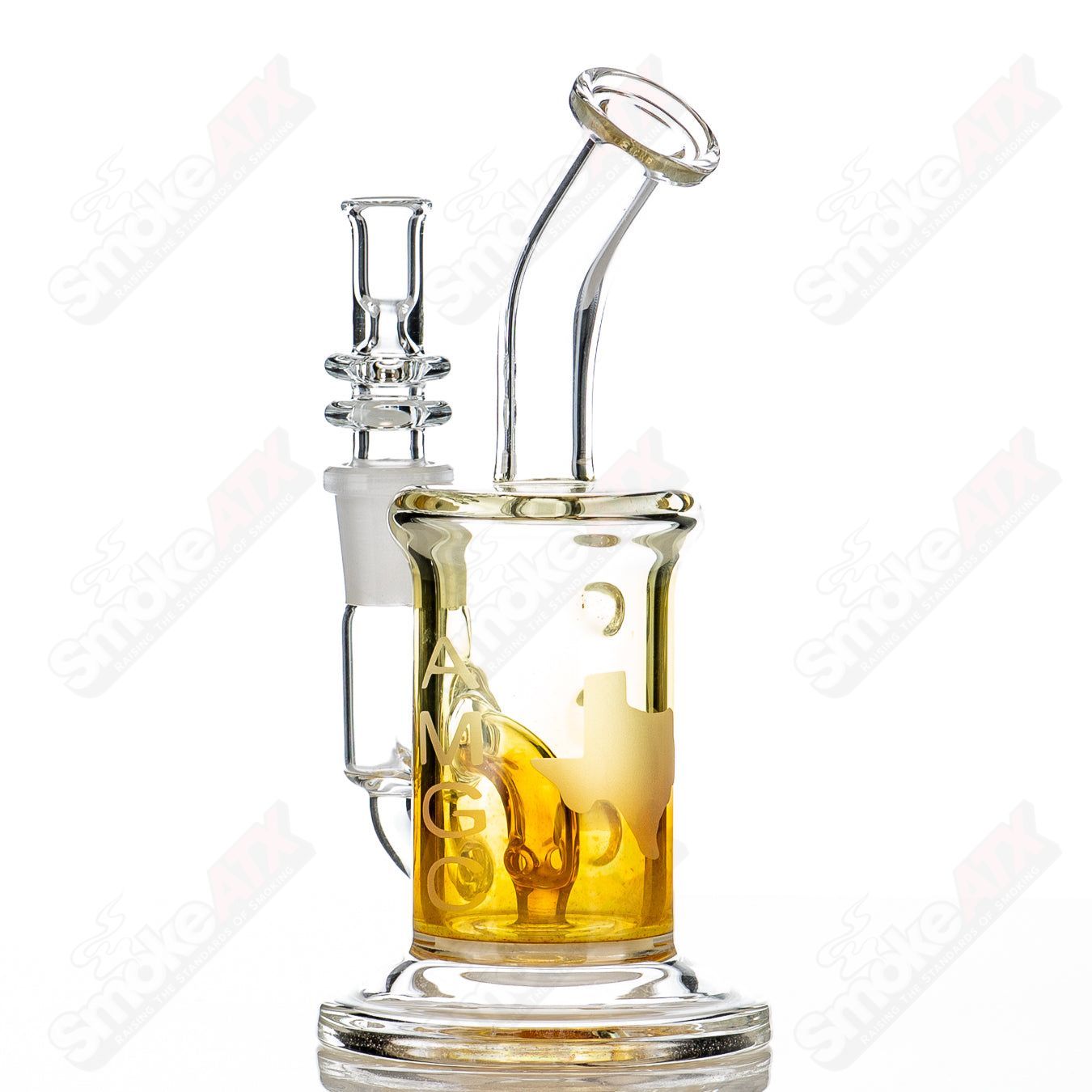 6" 44mm Gold Fumed Shredder Rig AMGC - Smoke ATX