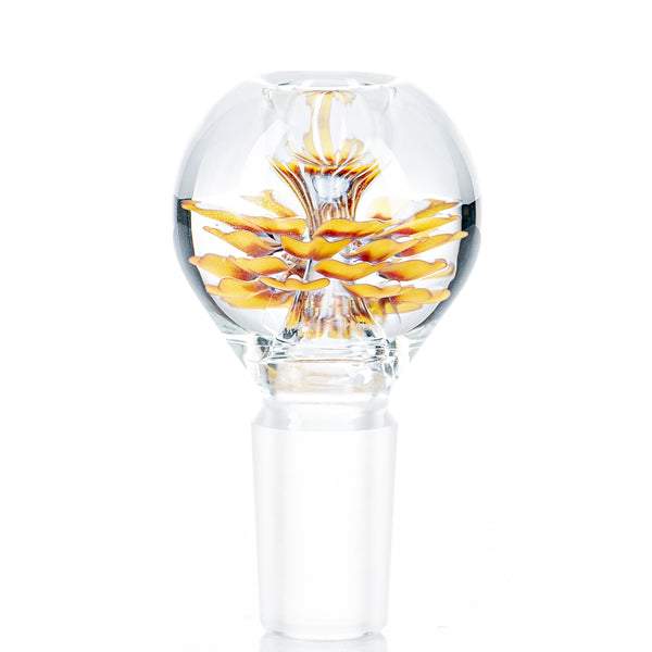 #2 18mm Flower Marble Bowl by Swan Glass - Smoke ATX