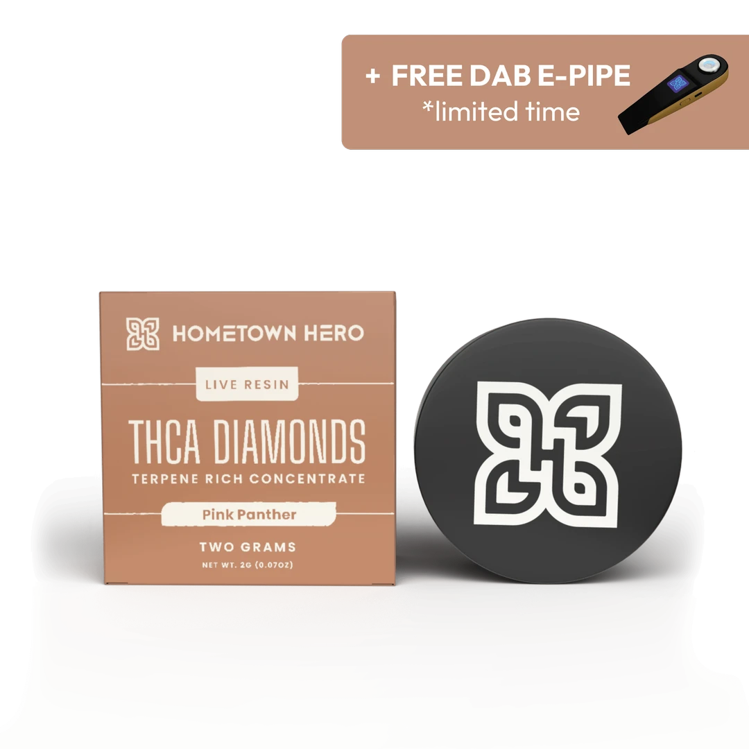2g Pink Panther (sativa) Live Resin THCA Diamonds Hometown Hero - Smoke ATX