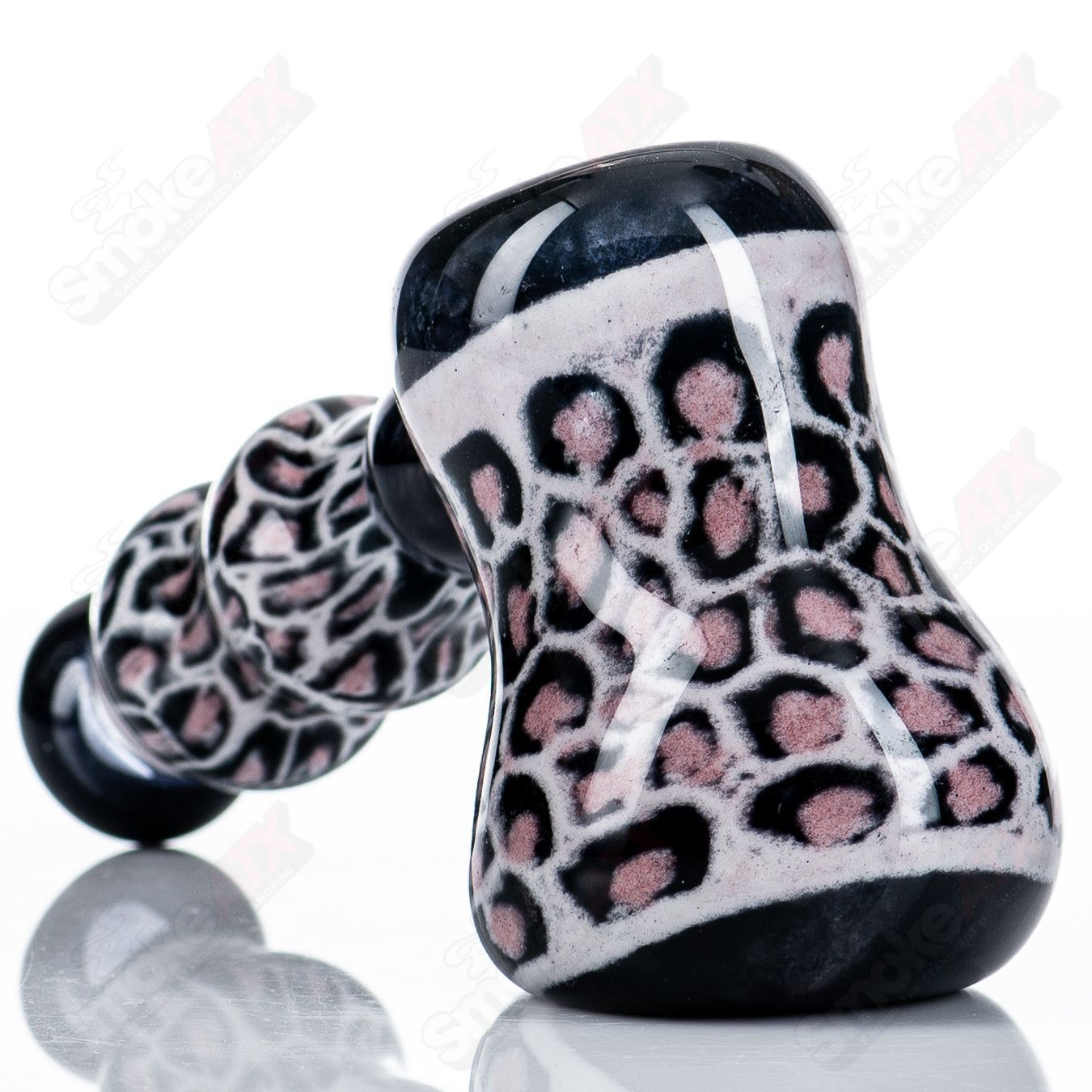 Pink Funky Leopard Print Hammer Bubbler Steve Hoffman - Smoke ATX