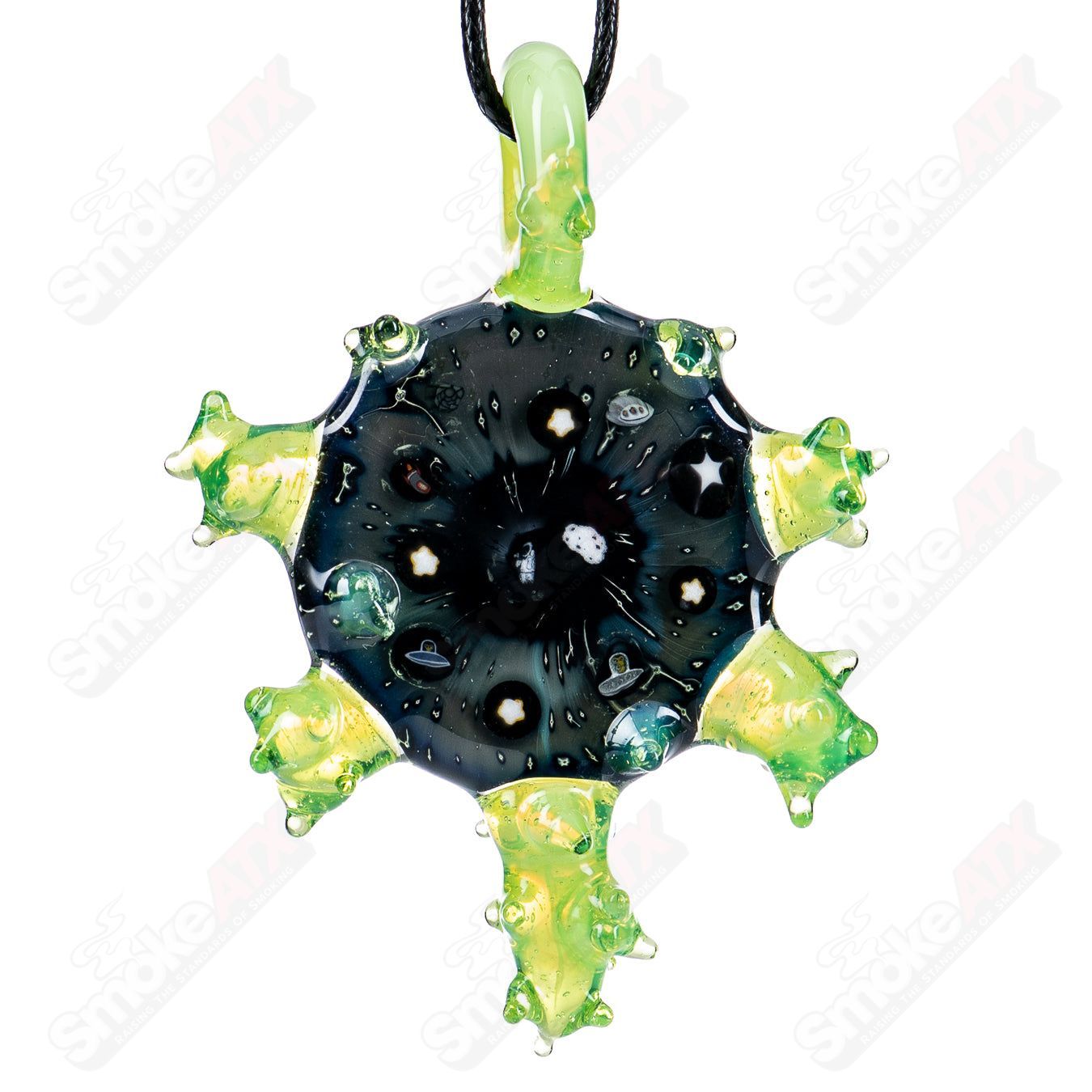 Slime In Space Pendant (Signed II'13 9/10) by Gemini Glass - Smoke ATX