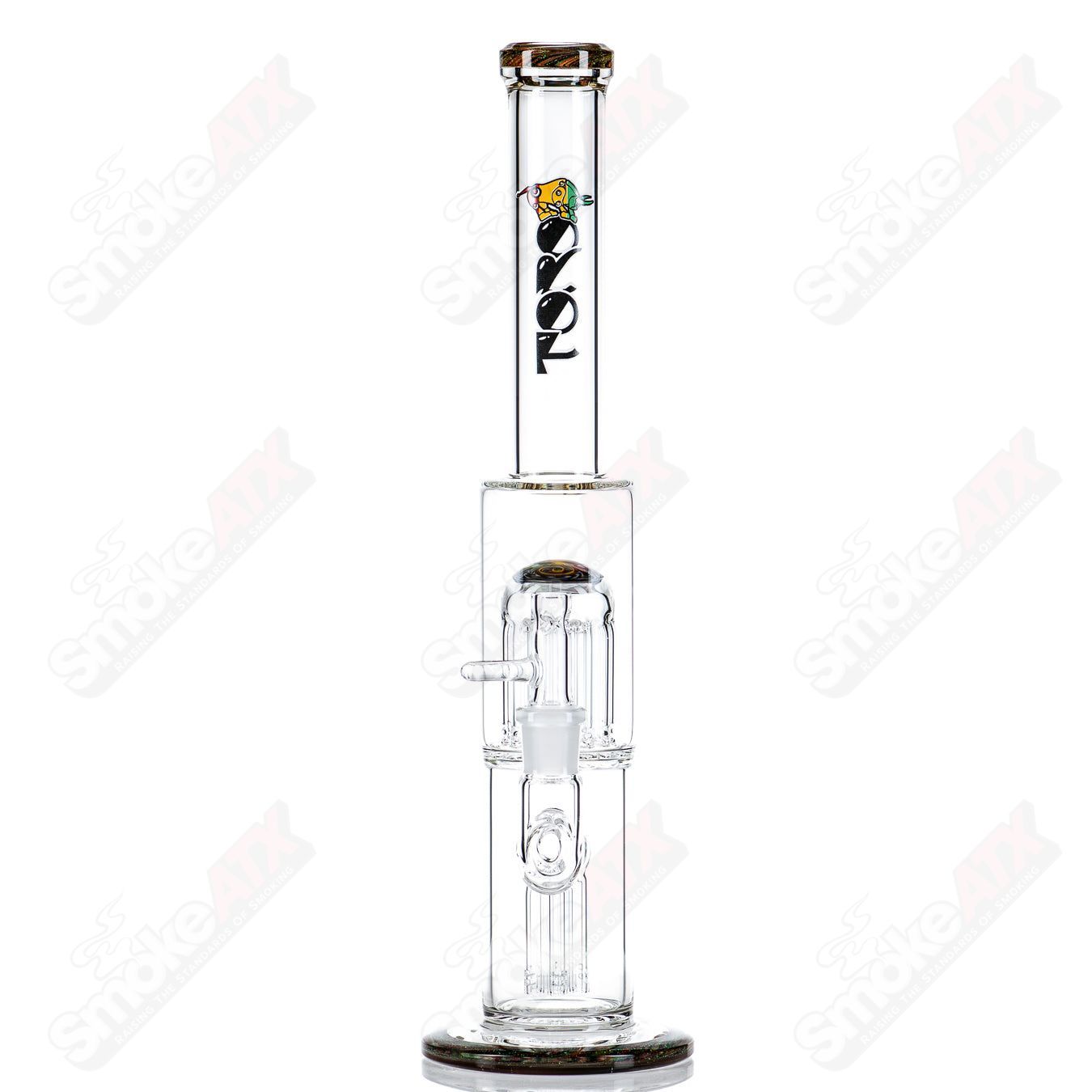 #2 18mm 7/13 Arm Perc w Worked Sections Toro Glass - Smoke ATX