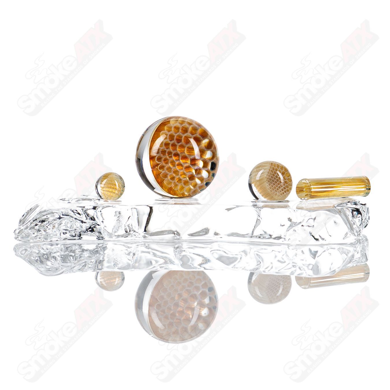 Honeycomb Slurper Set by Joe P Glass - Smoke ATX
