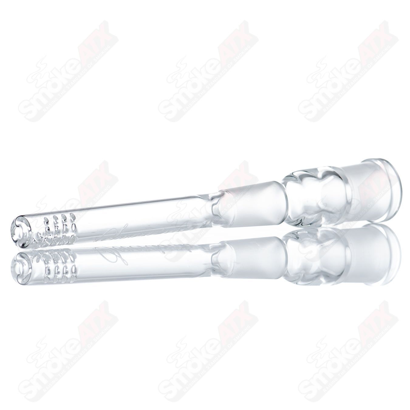 18/18mm 4.5" Gridded Downstem Sovereignty Glass - Smoke ATX