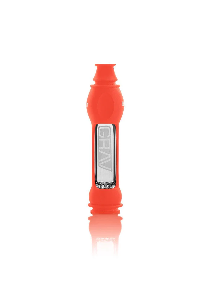 Scarlet Orange 16mm Grav Octo Taster w/Silicone - Smoke ATX