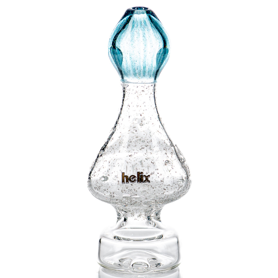 Opal blue Puffco Peak dry top made of glass by American Helix, designed for Puffco Peak vaporizer.