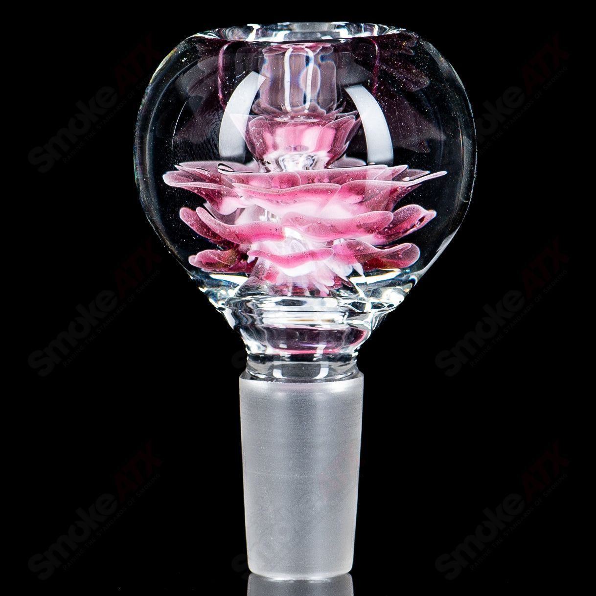 #3 14mm Flower Marble Bowl by Swan Glass - Smoke ATX