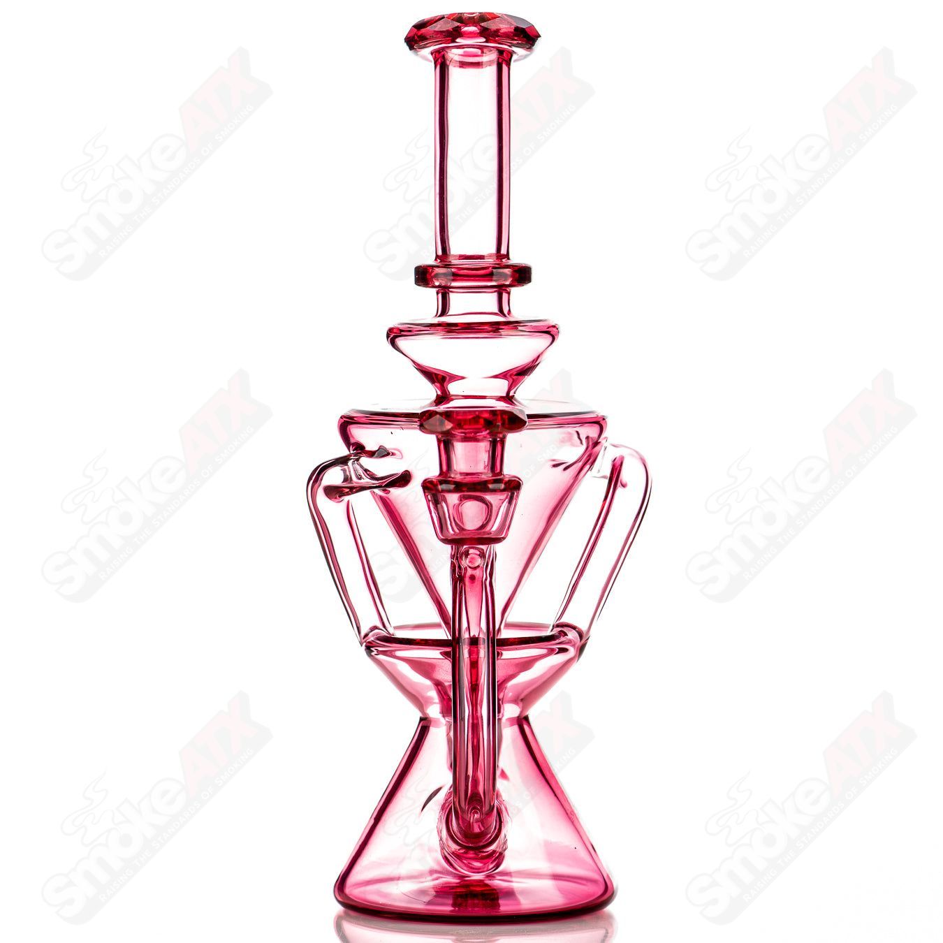 Faceted Two & Through Full-Size Recycler by Captn Chronic - Smoke ATX