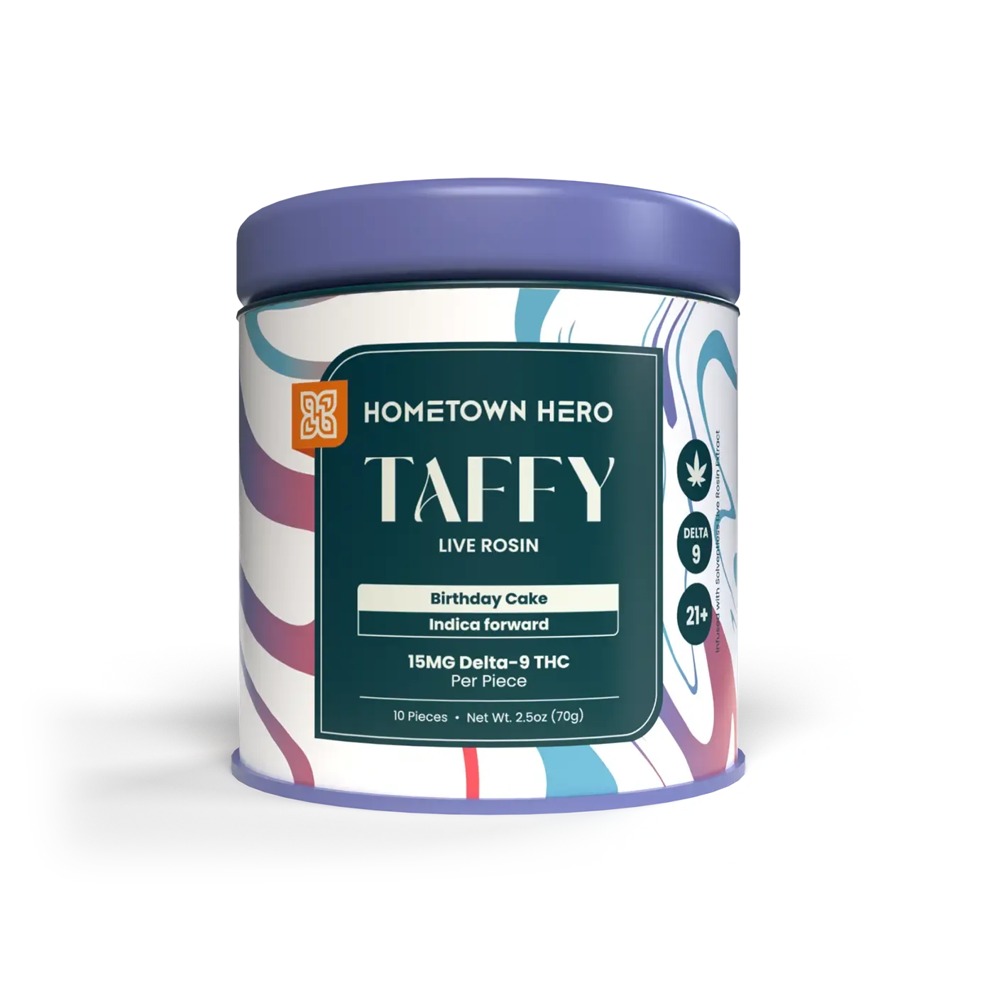 150mg Birthday Cake Delta-9 Live Rosin Taffy Hometown Hero - Smoke ATX