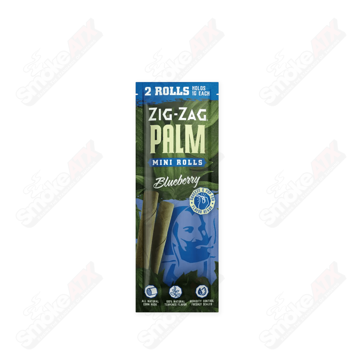 2pk Blueberry Flavor Mini Palm Rolls Zig Zag - Smoke ATX