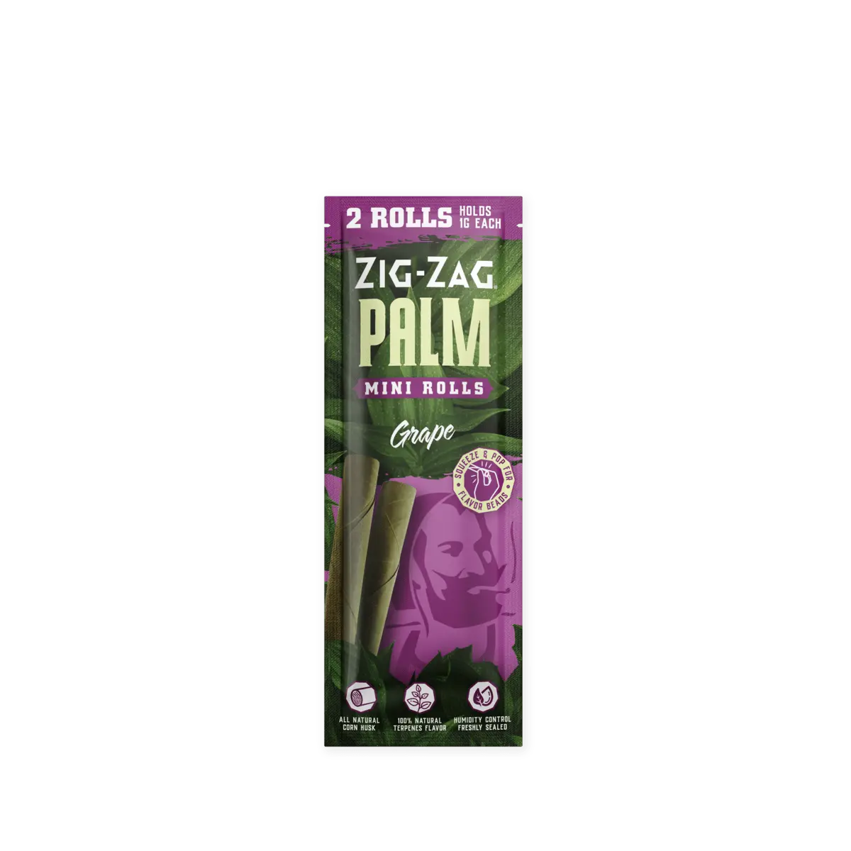 2pk  Grape Flavor Mini Palm Rolls Zig Zag - Smoke ATX