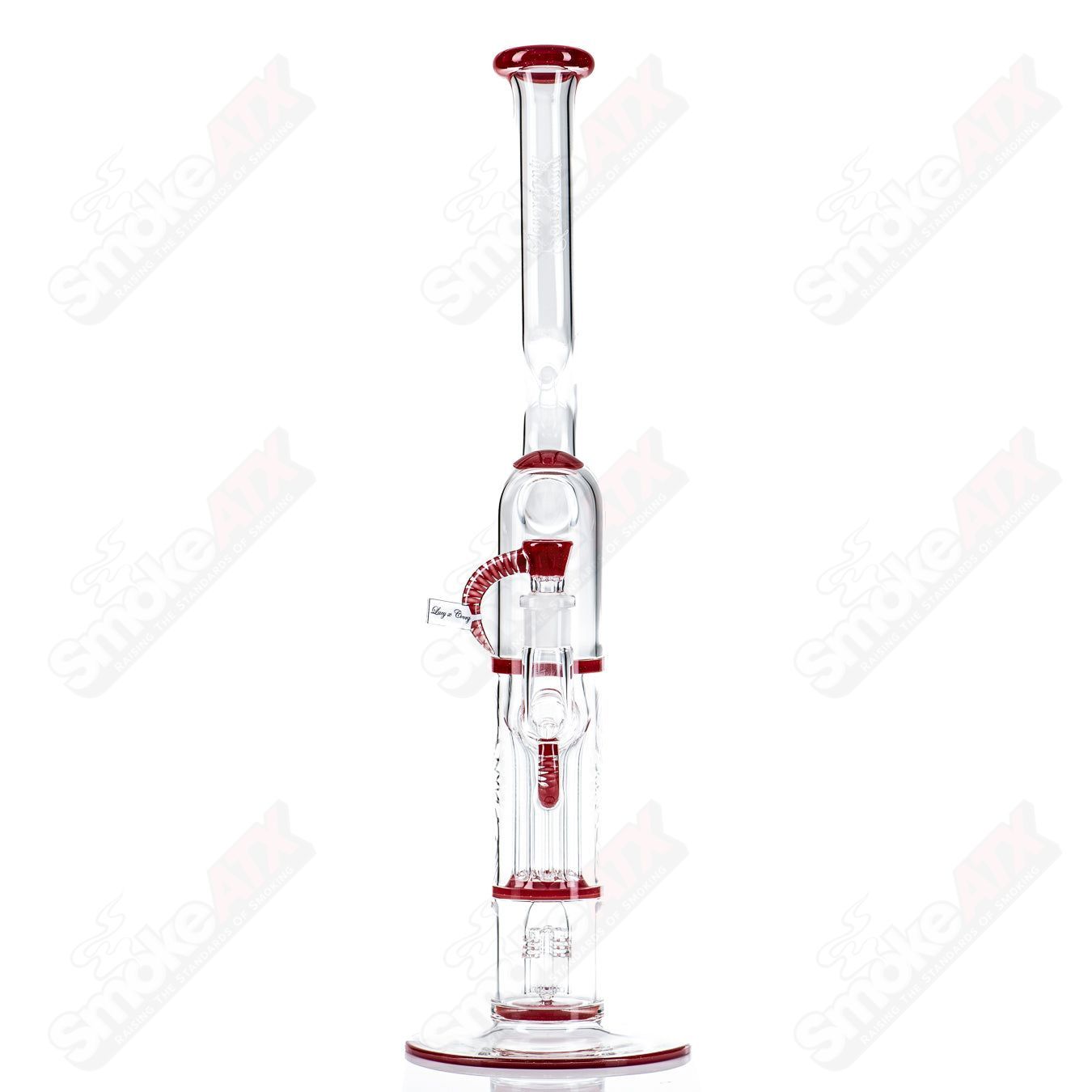 60mm Pillar Natty Neck Solid Foot Full Accent w F4 Perc (Lucy x Cherry) Sovereignty - Smoke ATX