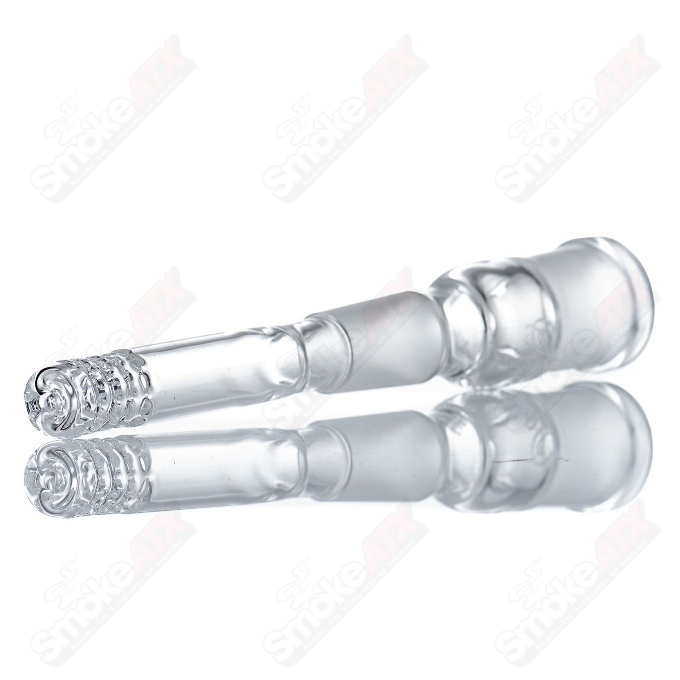 18/18mm 3" 360 Gridded Downstem Sovereignty Glass - Smoke ATX