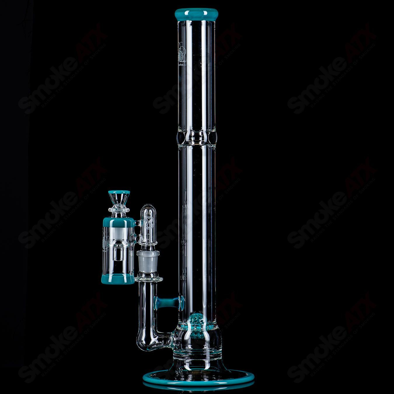 SOL-45 Lace Sphere + DC Set (Opaque Aqua) by SoL Glassworks - Smoke ATX