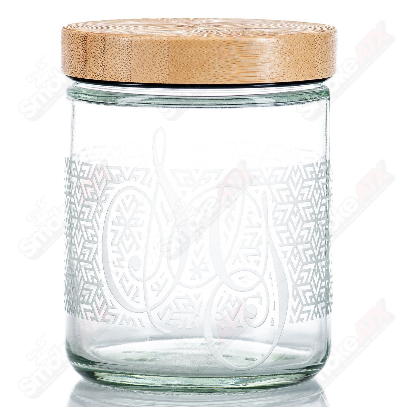 Tri Star Pattern Nug Jar w/ Bamboo Lid Sovereignty - Smoke ATX