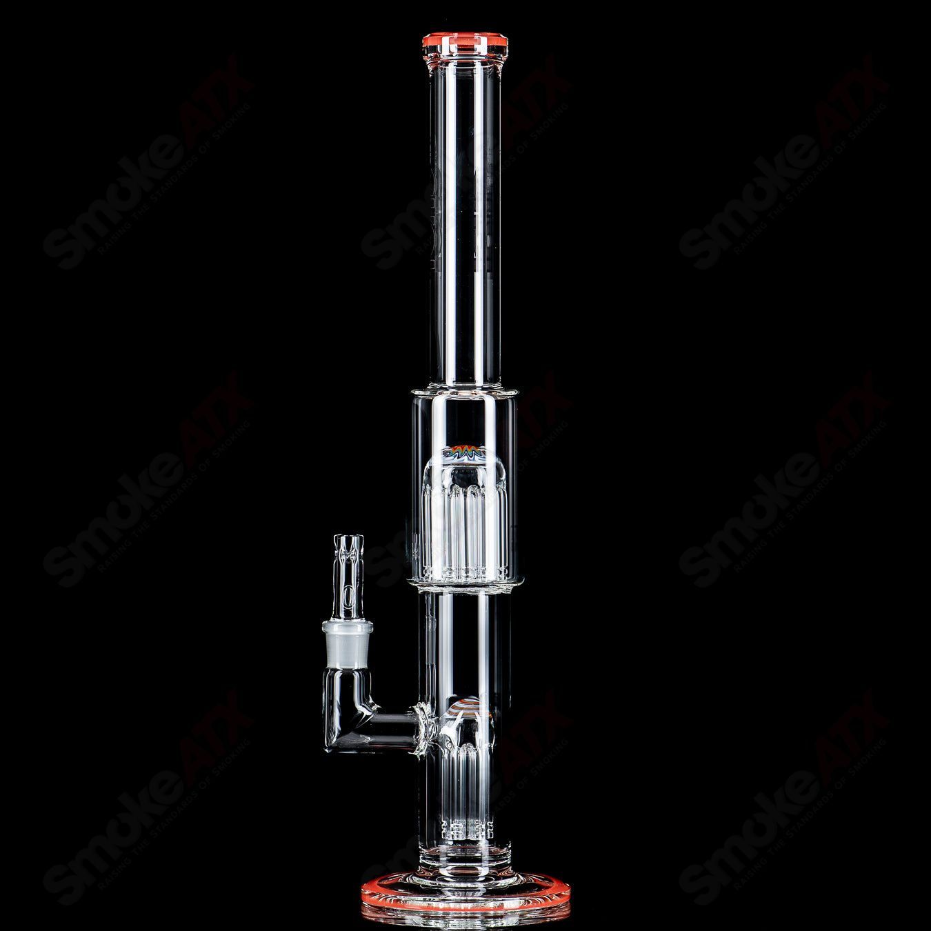 #4 18mm 7/13 Arm Perc w Worked Sections Toro Glass - Smoke ATX