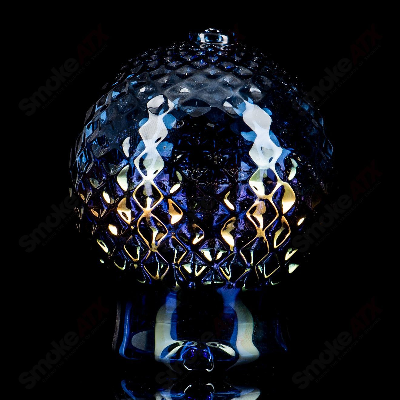 Sphere Light Cobalt w/Gold diamond tech Dry Puffco Top - Smoke ATX