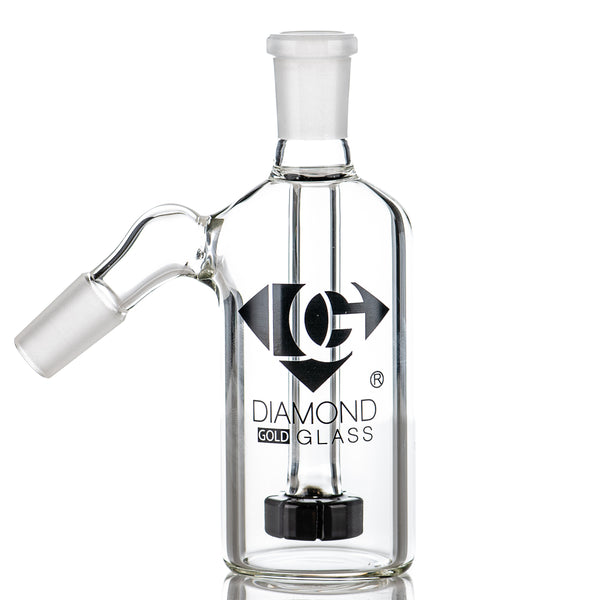 14/45 Black Accent Ash Catcher Diamond Glass - Smoke ATX