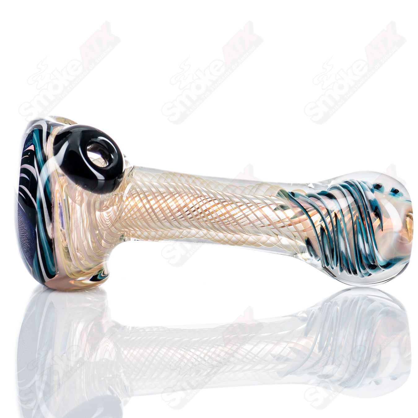 #1 Three Dichro Petal Spoon Talent Glass - Smoke ATX