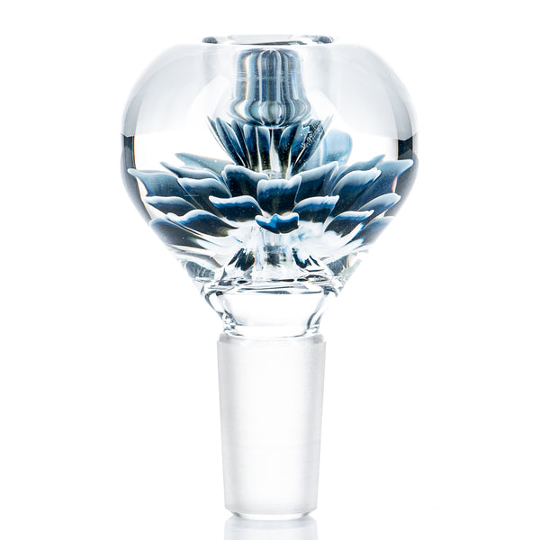 #1 14mm Flower Marble Bowl by Swan Glass - Smoke ATX