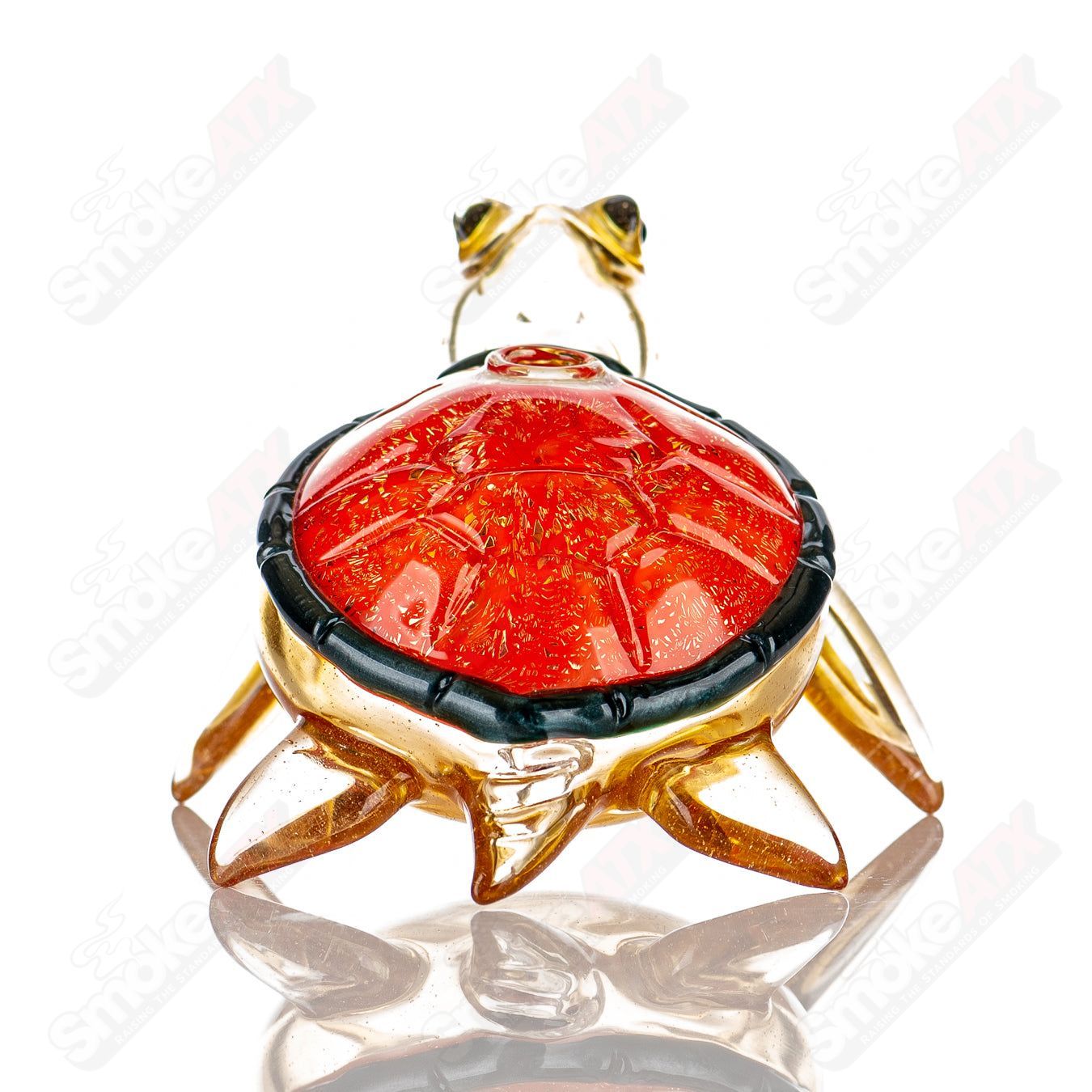 Orange Dichro Honu Sea Turle Rig Turtle Time Glass - Smoke ATX