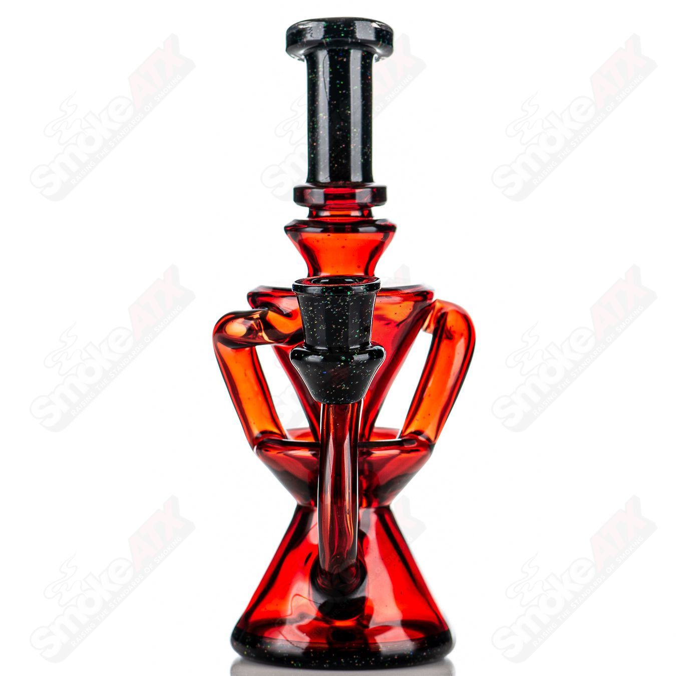 #1 Pomegranate & Black Crushed Opal Mini Recyler Captn Chronic - Smoke ATX