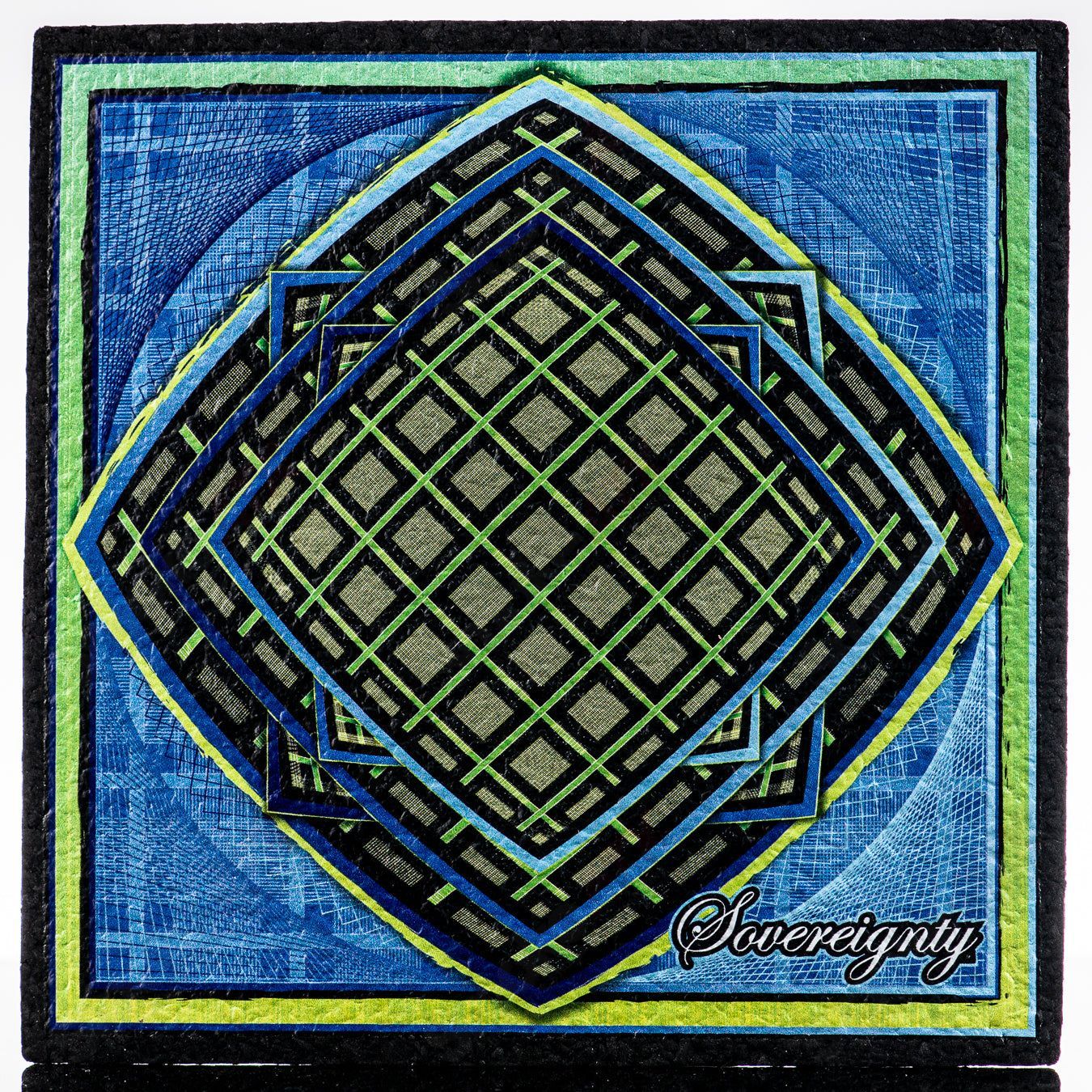 Blue & Green Geometric Square Mood Mat LE/250 Sovereignty