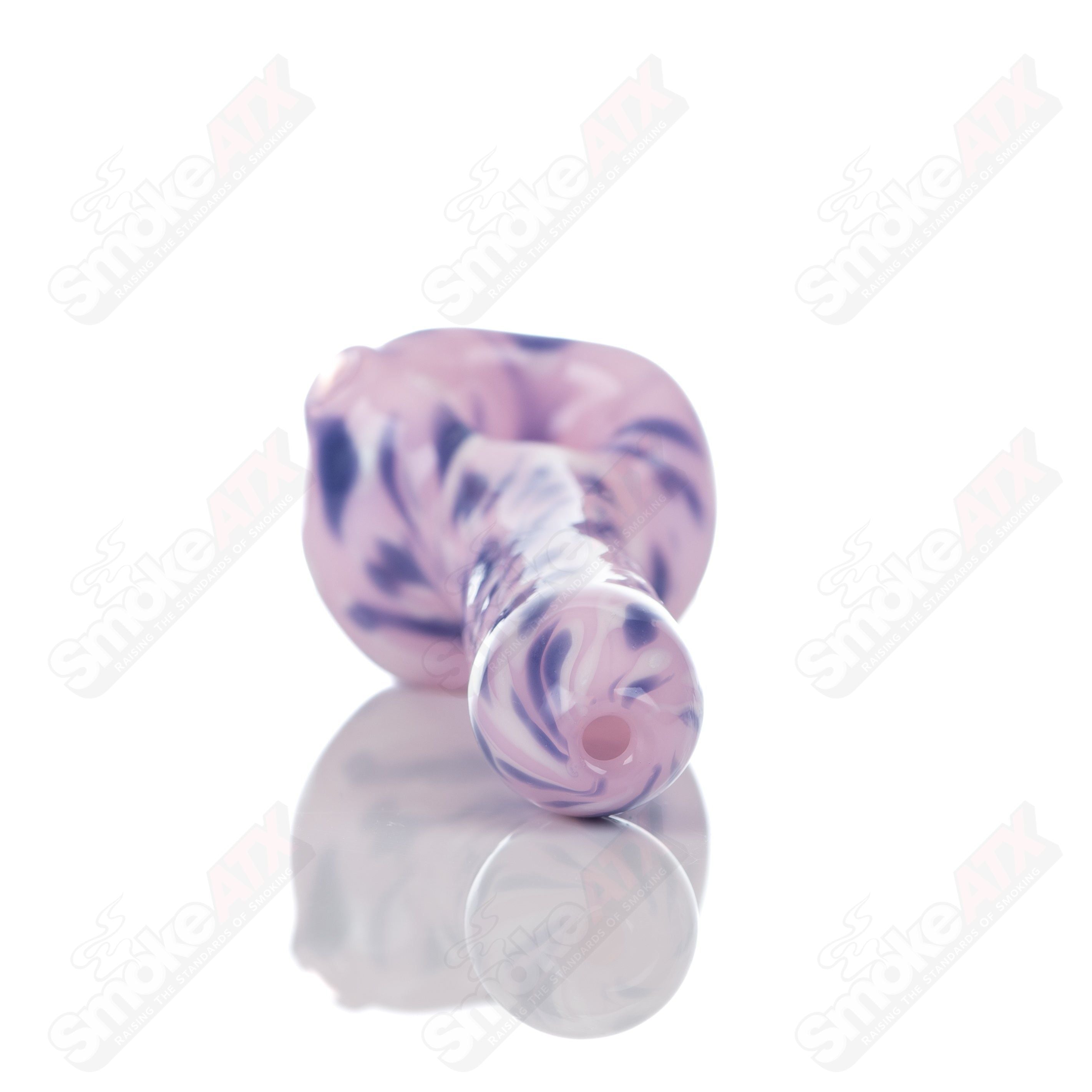 #5 Pink Splatter Spoon Pipe Adventures In Glass Blowing - Smoke ATX