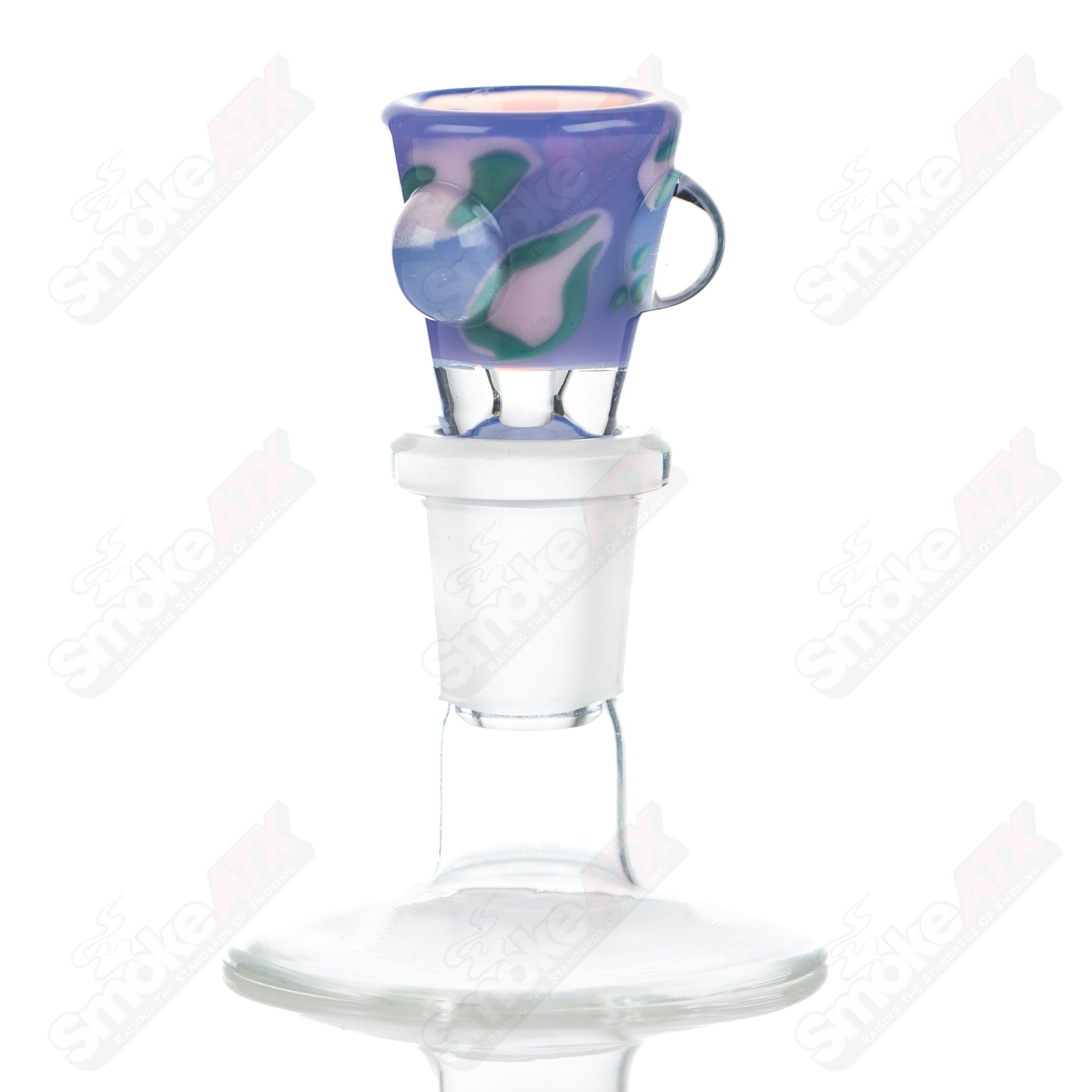 #1 14mm Leopard Print Martini Bowl w Dots Adventures In Glass Blowing - Smoke ATX