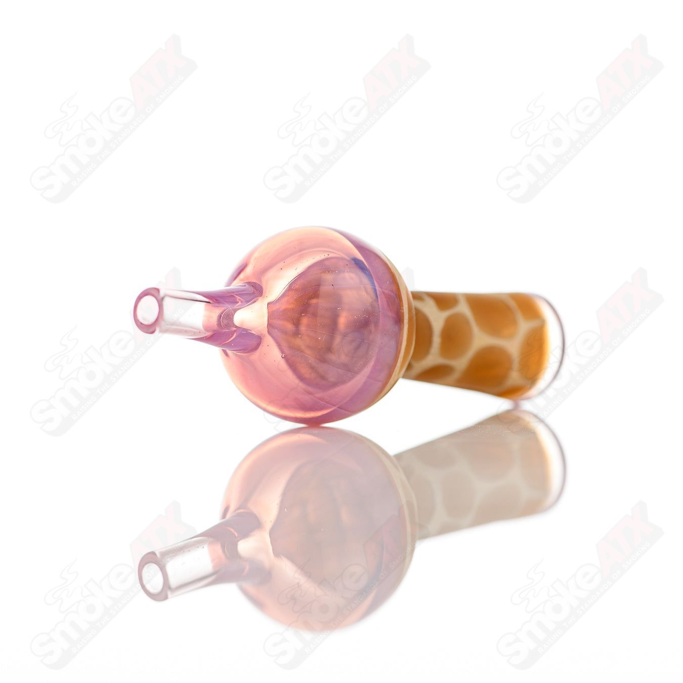 Pink Giraffe Print Bubble Cap Robertson Glass - Smoke ATX