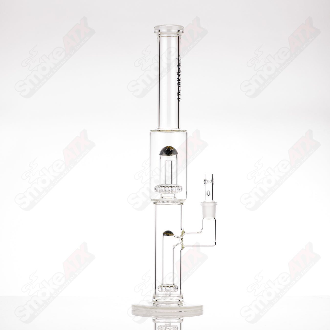 #1 18mm Full size Circ to Circ w Worked Sections Toro Glass - Smoke ATX