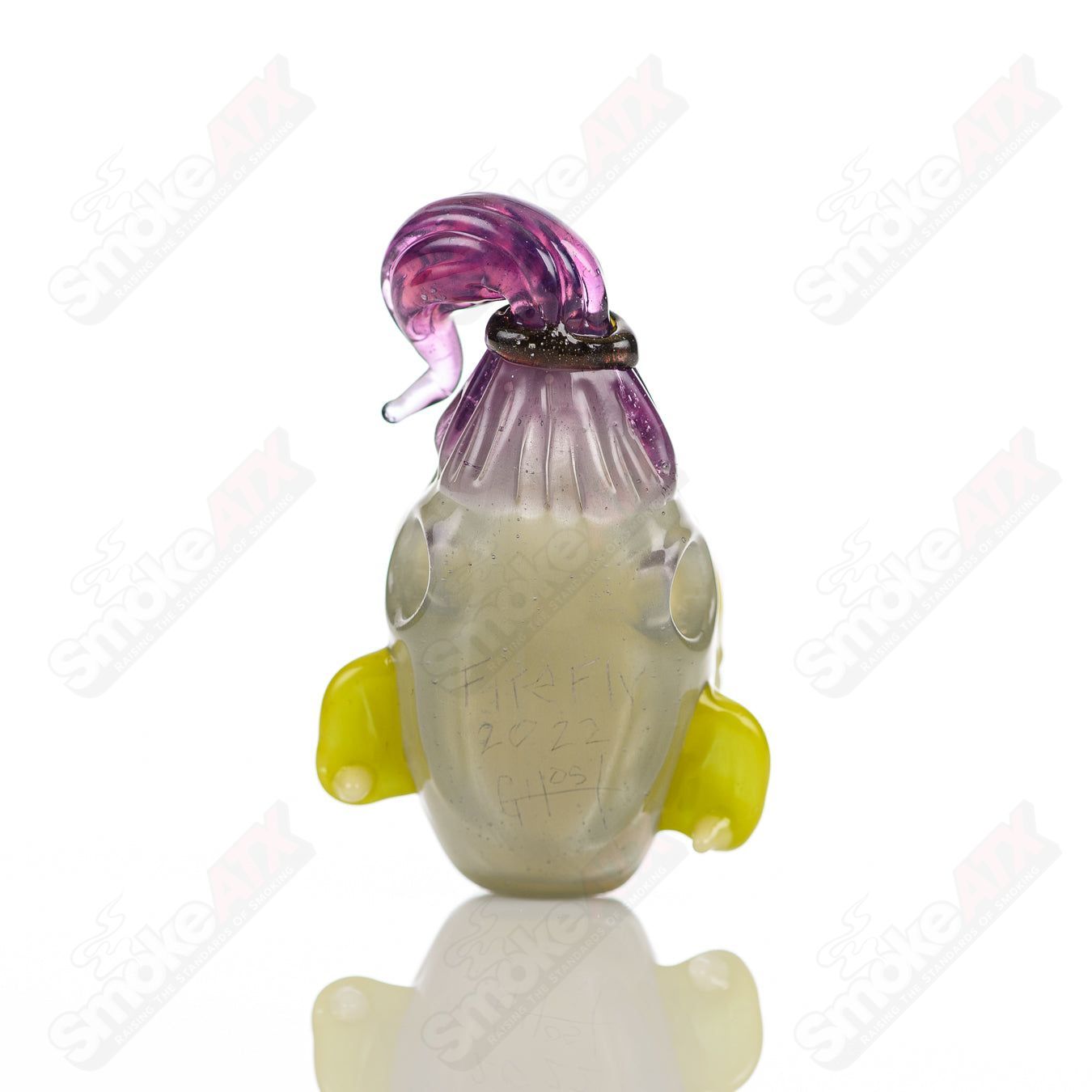 Stitched Gorilla Head Pendant Firefly x Ghost Glass - Smoke ATX