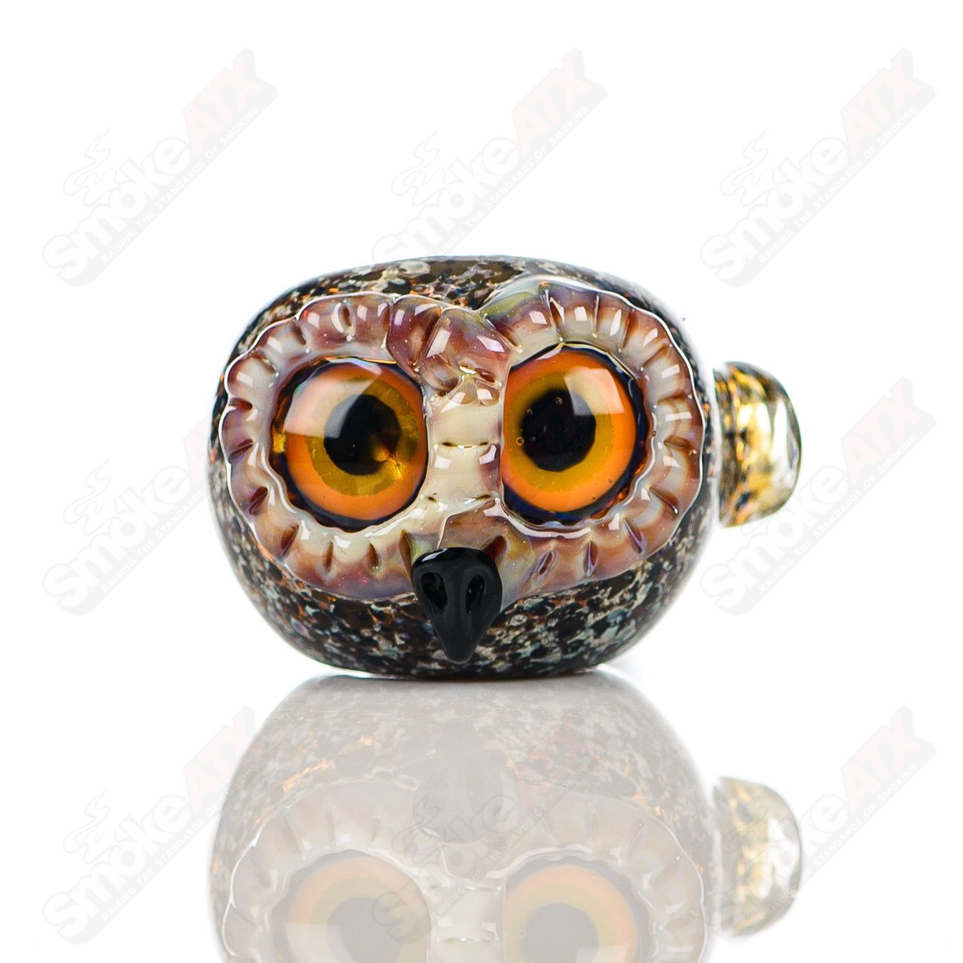 Black Spotted Owl Spoon Four Winds Flameworks - Smoke ATX
