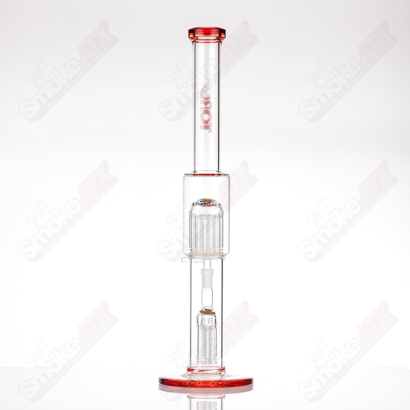#2 18mm 7/13 Arm Perc w Worked Sections Toro Glass - Smoke ATX