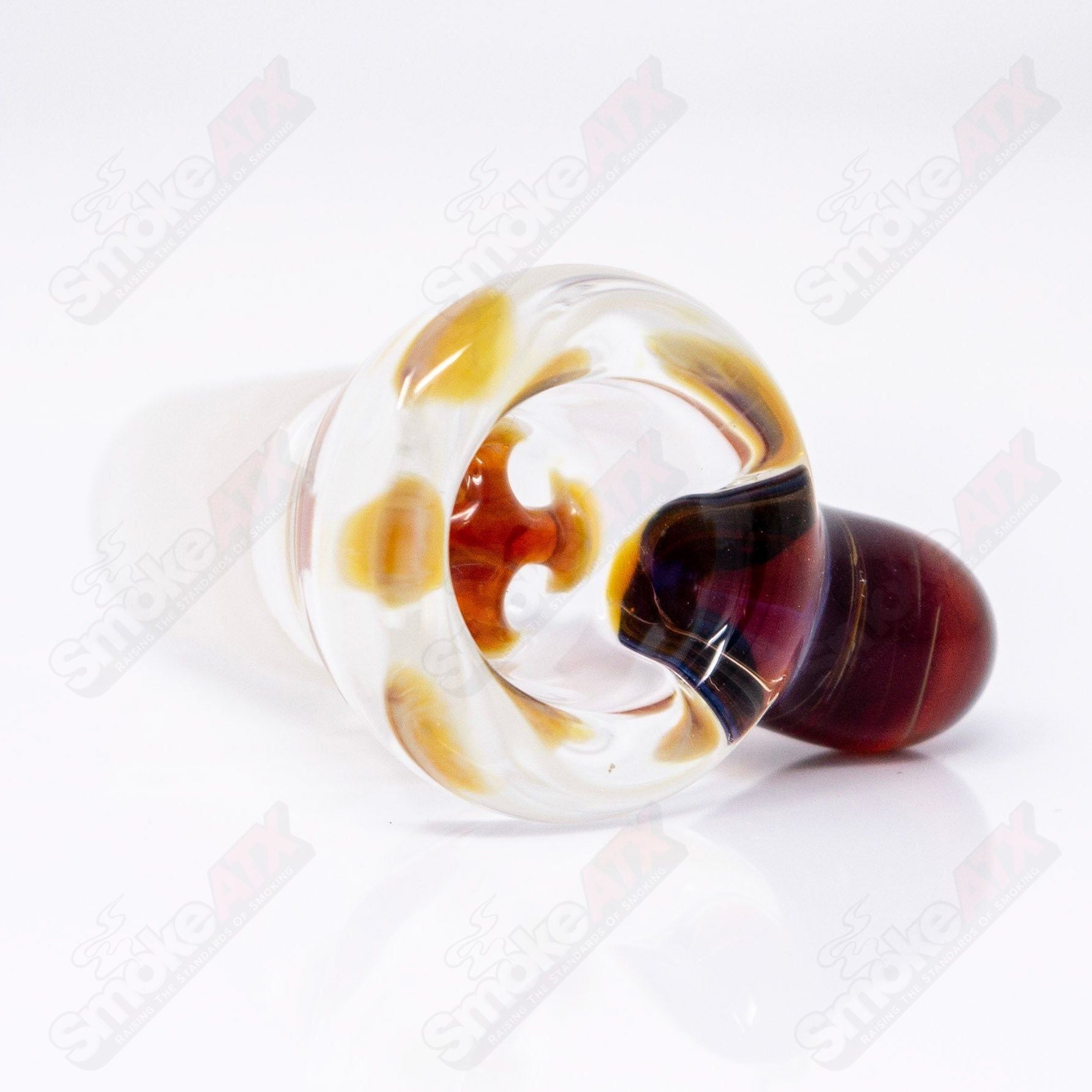 Amber Purple Black T Glass 18mm Partial Accent Slide - Smoke ATX