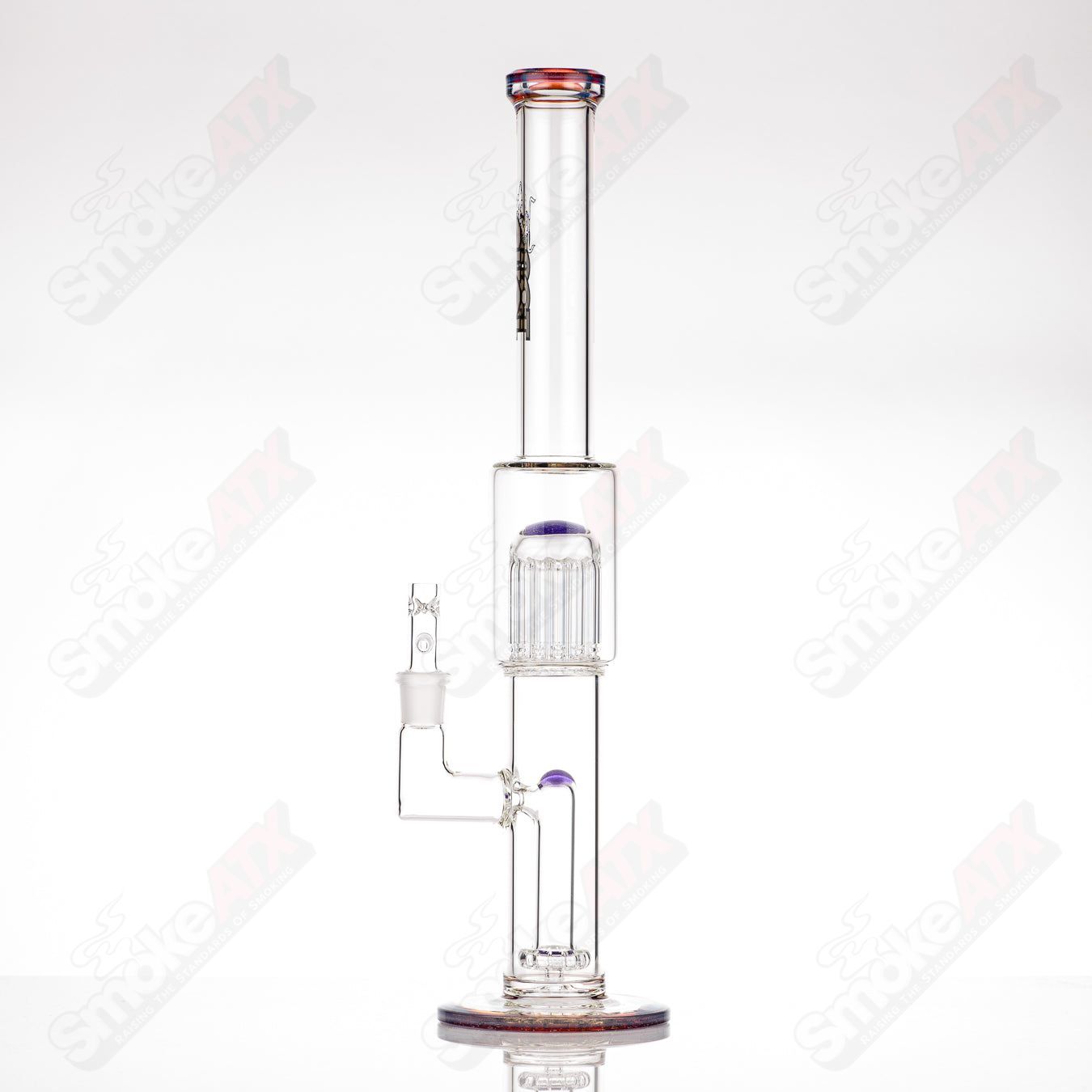 1 18mm Circ to 13 Arm Perc w Color Foot/Mouthpiece Accents Toro Glass (OLD) - Smoke ATX