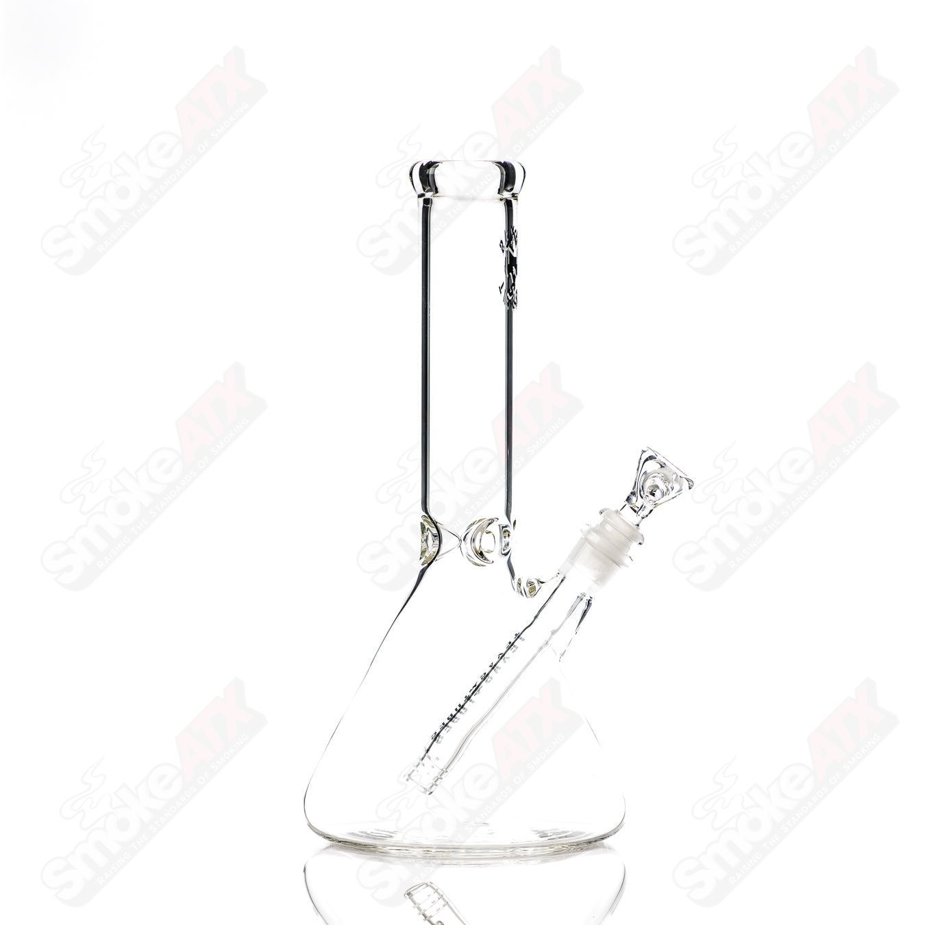 12in 14mm Clear Beaker Texas Tubes - Smoke ATX