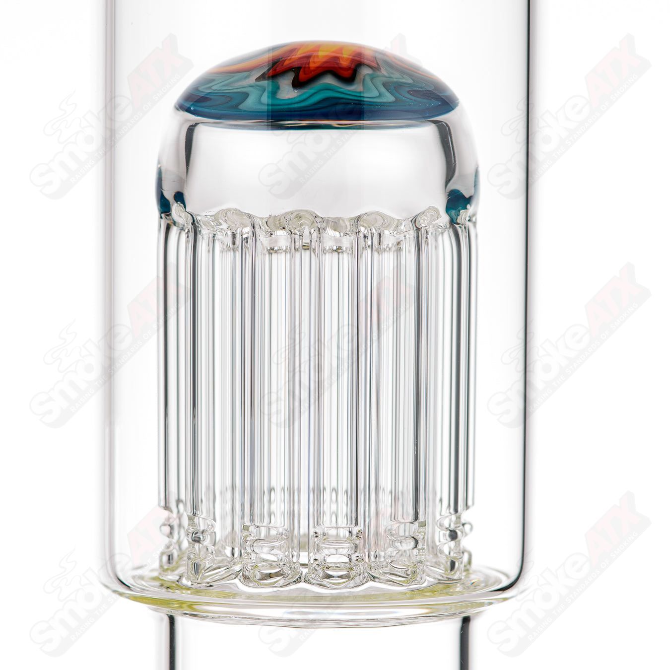 #3 18mm 7/13 Arm Perc w Worked Sections Toro Glass - Smoke ATX