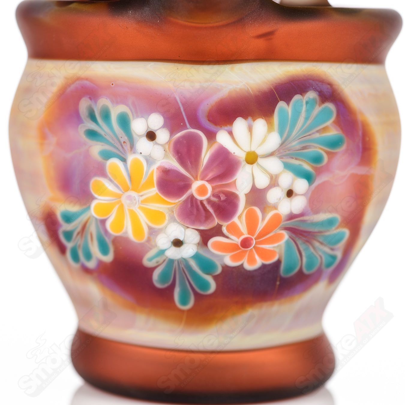 14mm Cactus Succulent Waterpipe Turtle Time x Sarita Glass - Smoke ATX