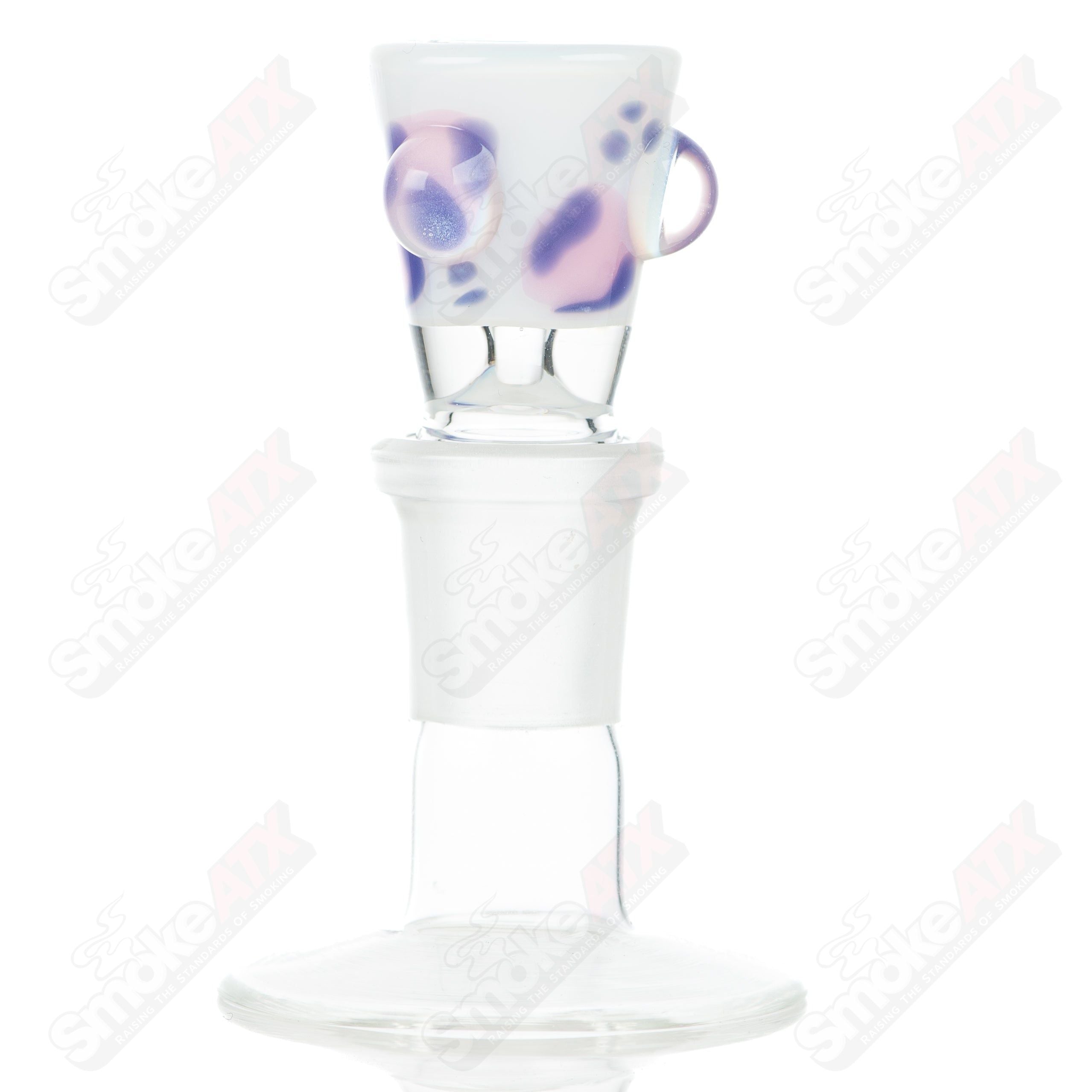 #1 18mm Leopard Print Martini Bowl w Dots Adventures In Glass Blowing - Smoke ATX