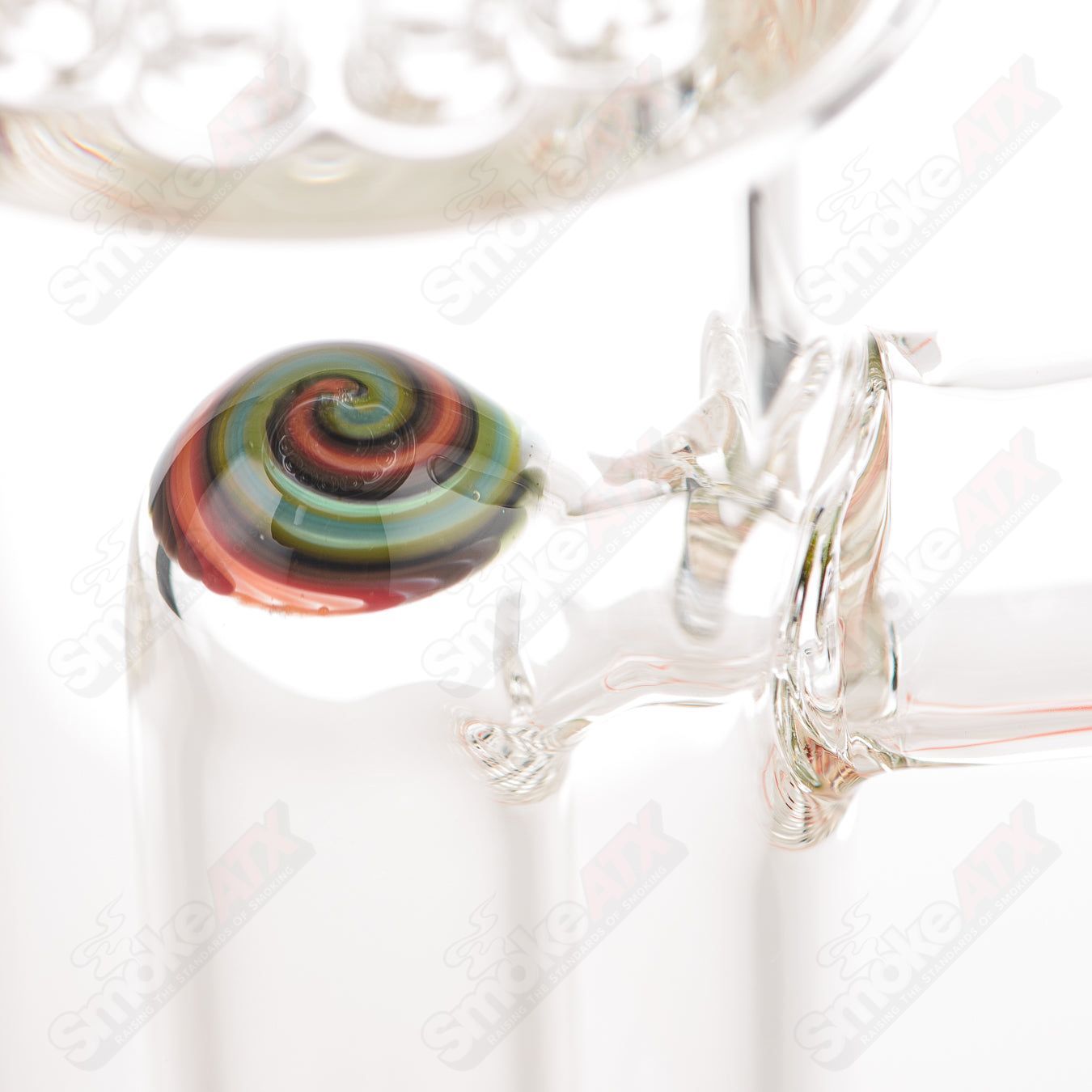 #1 14mm Mini Circ to 13 Arm Conturax w Color Accent and Worked Section Toro Glass - Smoke ATX
