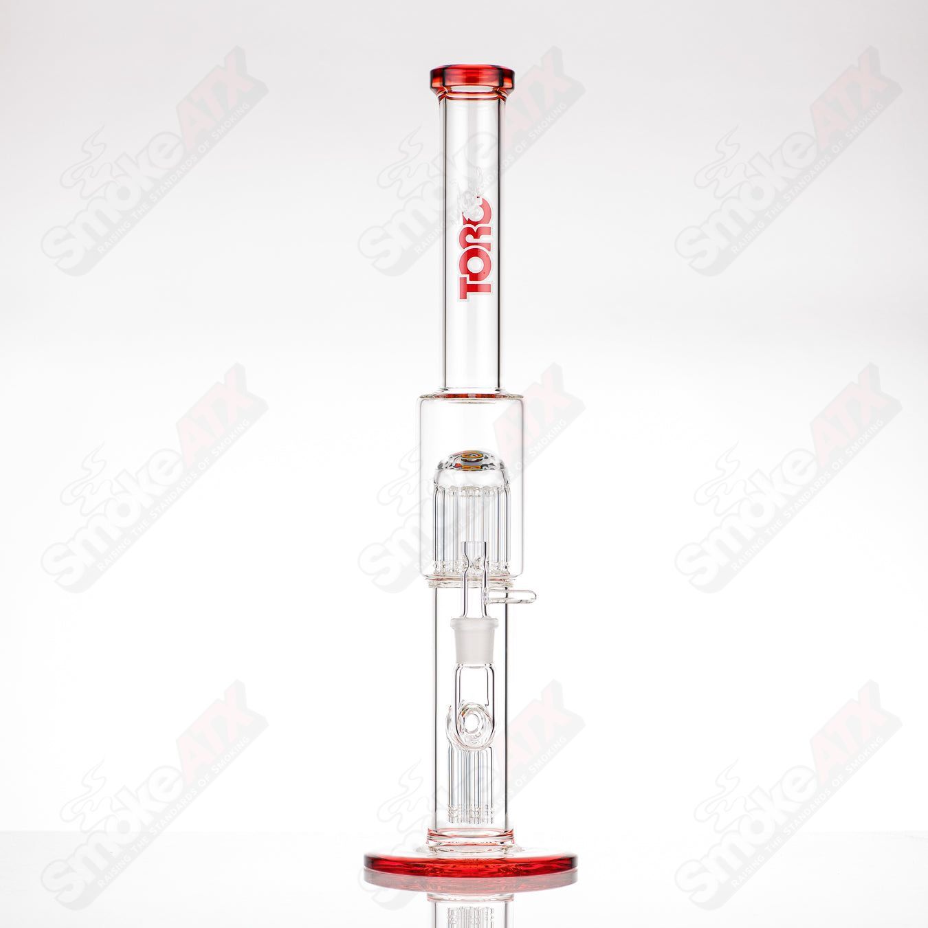 2 18mm 7/13 Arm Perc w Worked Sections Toro Glass - Smoke ATX