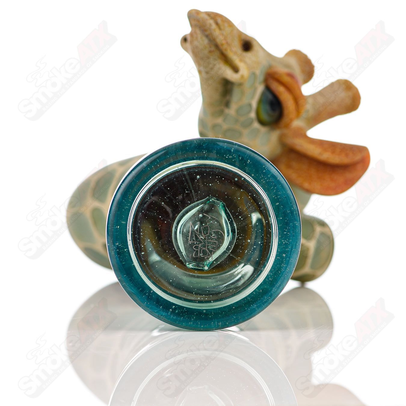 Giraffe Bent Kneck Bottle Rig Robertson Glass Atlantis - Smoke ATX