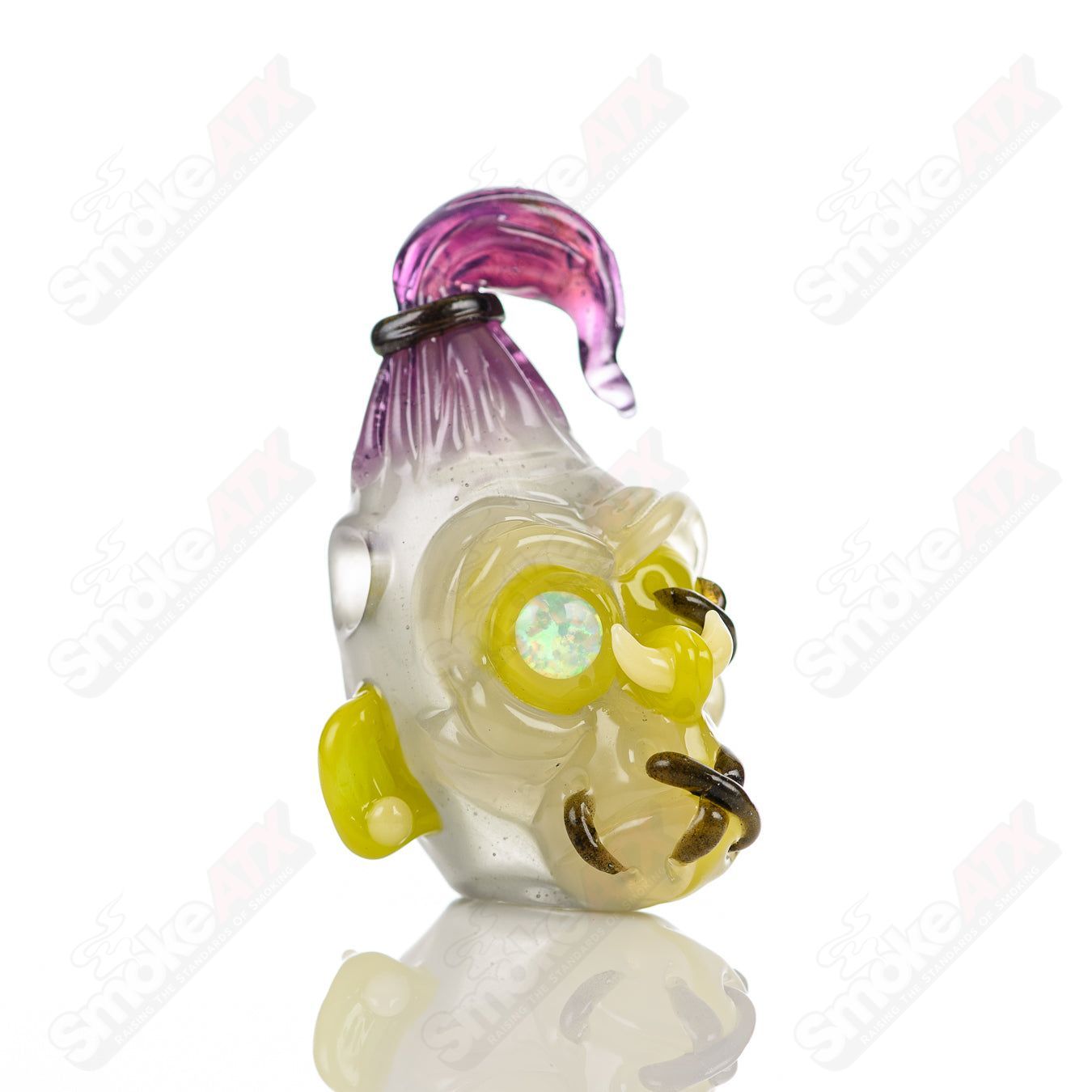 Stitched Gorilla Head Pendant Firefly x Ghost Glass - Smoke ATX