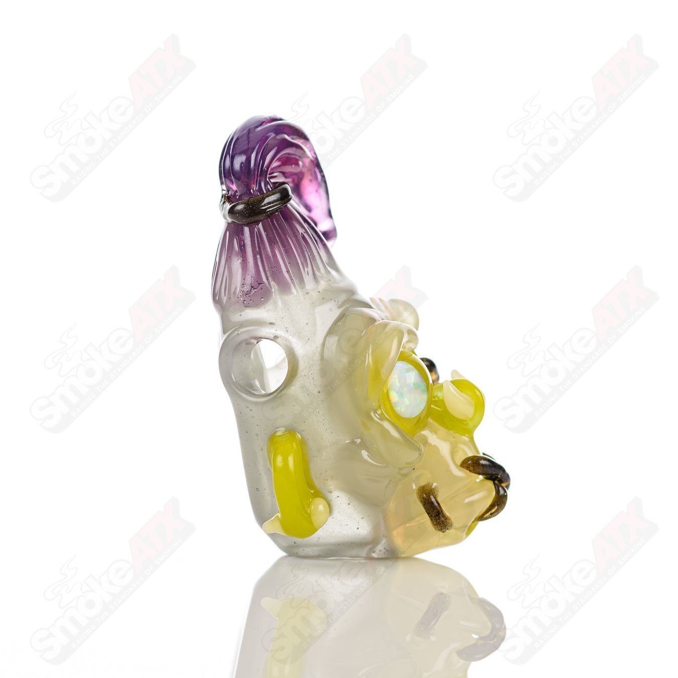 Stitched Gorilla Head Pendant Firefly x Ghost Glass - Smoke ATX